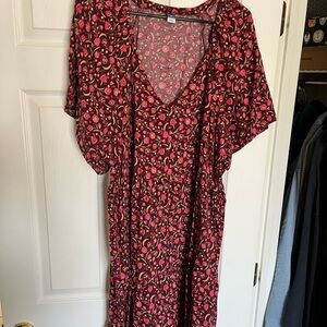 Old Navy Floral Mini Dress - Red and Pink